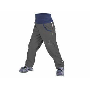 UNUO Softshellové kalhoty bez zateplení Antracitové + reflexní obrázek Evžen Velikost: 110 - 116