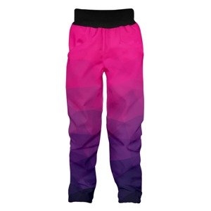 WAMU Dětské softshellové kalhoty, MOZAIKA, fialová Velikost: 104 - 110