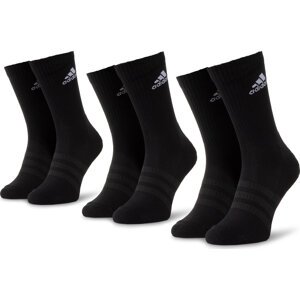 Sada 3 párů vysokých ponožek unisex adidas Cush Crw 3Pp DZ9357 Black/Black/White