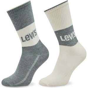 Sada 2 párů dámských vysokých ponožek Levi's® 701218215 Grey Combo