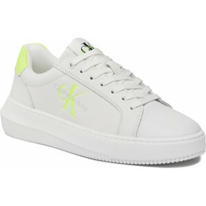 Sneakersy Calvin Klein Jeans Chunky Cupsole Laceup Mon Lth Wn YW0YW00823 Bright White/Safety Yellow 02V