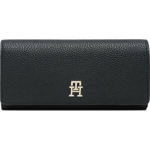 Velká dámská peněženka Tommy Hilfiger Th Emblem Lrg Flap Wallet AW0AW14651 Tmavomodrá