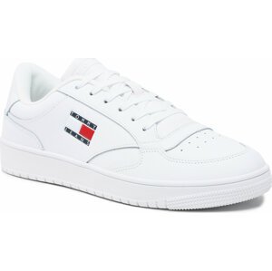 Sneakersy Tommy Jeans Retro Leather EM0EM01190 White YBS